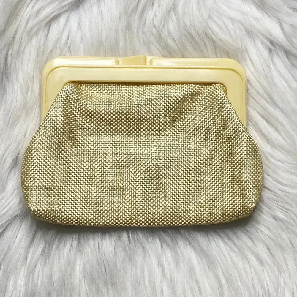 Vintage Plastic Closure Coin purse Yellow Small